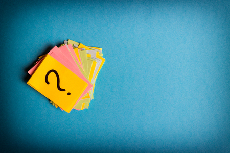 question marks written reminders tickets