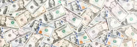 Top view of various dollar cash background. Different banknotes concept. Wealth and rich concept.