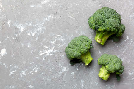 fresh green broccoli isolated on white backgroundの写真素材