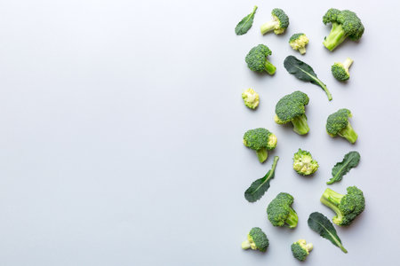 Fresh broccoli isolated on white backgroundの写真素材