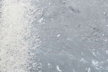 Background from white sea salt. Coarse rock salt texture witth copy space.の写真素材