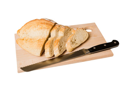 Assortment of freshly sliced baked bread with napkin isolated on white background. Healthy...