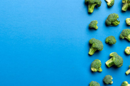 fresh green broccoli isolated on white backgroundの写真素材