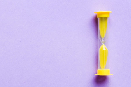 hourglass, sand clock as time passing concept for business deadline, copy space.の写真素材