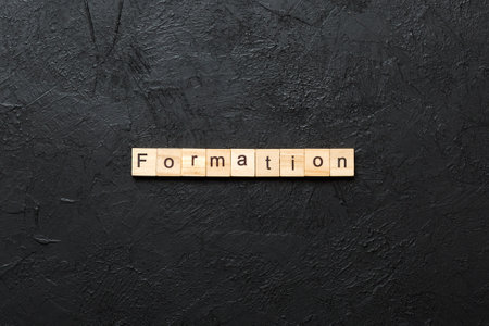 formation written word on wood block. formation text on table, concept.の写真素材