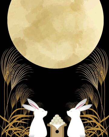 Moon viewingのイラスト素材