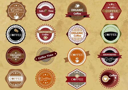Vintage style coffee label setのイラスト素材