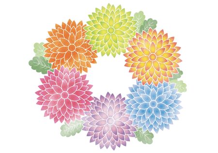 Chrysanthemum flower frame border background materialのイラスト素材