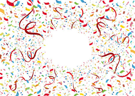 Illustration of confetti on white backgroundのイラスト素材