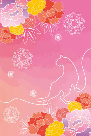 2022 Japanese New Year's card template materialのイラスト素材