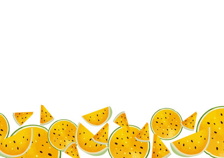 Illustration of watercolor watermelon on white backgroundのイラスト素材