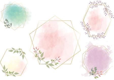 Plant frameset on white backgroundのイラスト素材