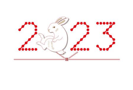 2023 Japanese New Year's card template material Translated by: Rabbitのイラスト素材
