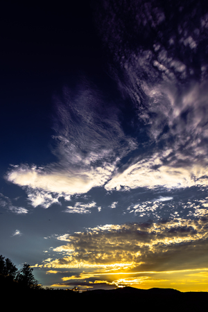 a vertical panorama shot of a beautiful sunset の写真素材