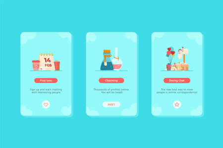 Collection of blue valentine card, sale and other lettering flyer templates. Typography poster, card, label, banner design set. Vector illustration.のイラスト素材