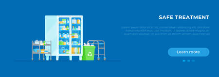 Trav item. Vector illustration of a hospital room. Help of doctors in the problem.のイラスト素材