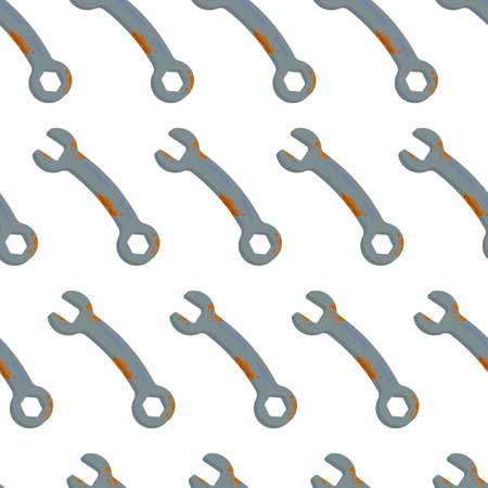 Vector illustration of metal trash. Broken tools. Concept for Recycling Day, World Cleanup Day and Environment Day. Sorted trash. House cleaning. Metal recycling.のイラスト素材