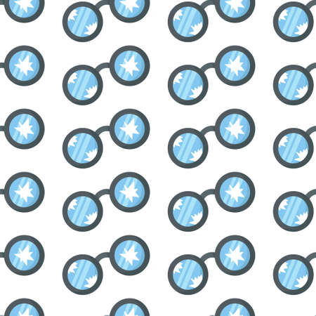 Vector illustration of the pattern of isolated glass battered glasses. Seamless glasses, glasses pattern, glasses, specs pattern. Seamless pattern of battered glass.のイラスト素材
