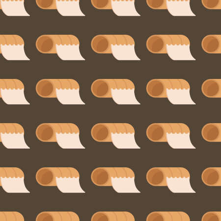 Vector illustration of the toilet paper pattern. finished toilet paper. Seamless pattern for toilet paper. Cleaning the restroom. Cleanliness and order.のイラスト素材