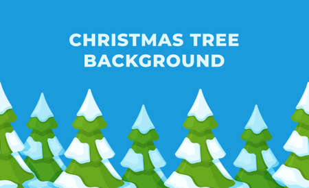 Vector illustration of a christmas tree background. New Year's concept. Winter decor. Christmas card. First snow.のイラスト素材