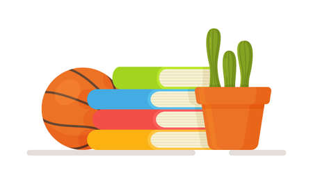 Vector illustration of homeschooling. The concept of freelancing, online education, or social media. Design of online classes on a white background. Pandemic.のイラスト素材