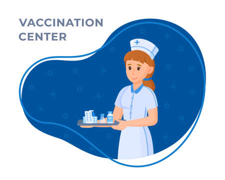 Vector illustration of a nurse. Hospital staff.のイラスト素材