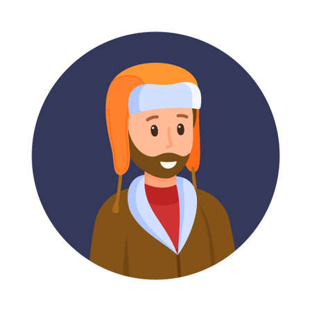 Vector illustration of a man's avatar. A daddy controlling young children. Picture for social networks or just as a keepsake.のイラスト素材