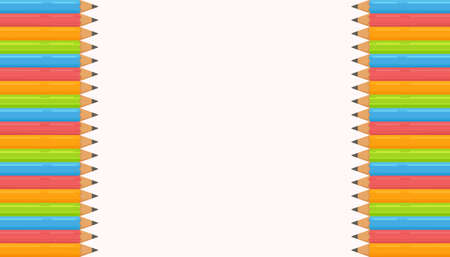 Background. Vector illustration of a drawing lesson. Courses for the young artist. Pencils, sheet, album, drawing.のイラスト素材