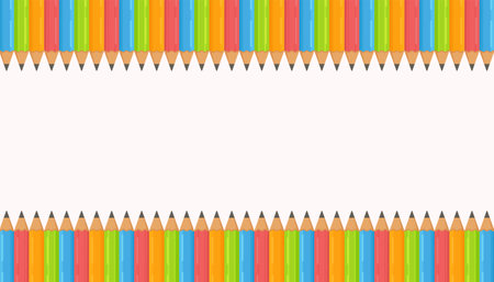 Vector illustration of a background drawing with pencils. Online drawing courses. The dream of becoming an artist.のイラスト素材