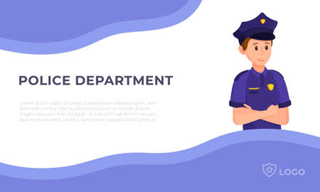 Vector illustration of the police concept. The police of the country. A man in a police officer's uniform. The supreme representative and legislative body.のイラスト素材