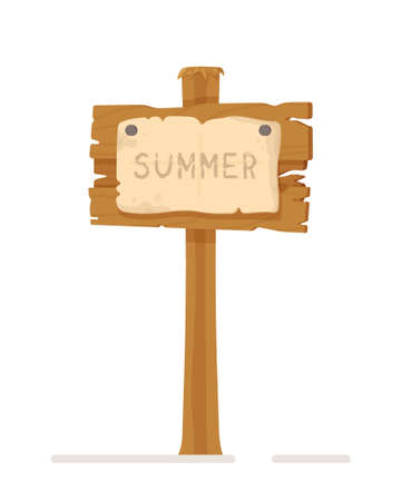 Vector illustration of text board isolated on white background. Elements attached to cork bulletin board with wooden frame, ready for your custom text or images. Summer text boardのイラスト素材