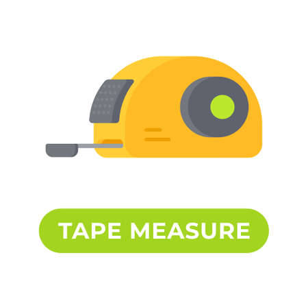 Vector illustration of an isolated roulette on a white background. Construction and repair store icon. measuring instrument designed to measure length.のイラスト素材