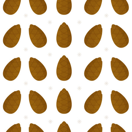 Vector illustration of pinecone pattern. Seamless pinecone pattern. Decor for New Year or Christmas. Pinecone decoration. Details for decorations with your own hands.のイラスト素材