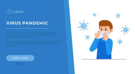 Vector illustration of stop-virus. Coronavirus template design. The disease is taking over the world. Vaccination and protection against the virus.のイラスト素材