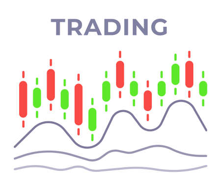 Forex for business and financial concepts, reports and investments on gray background. Vector illustration of spending analytics over time.のイラスト素材