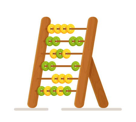 Vector illustration of wooden abacus. Children's colored developmental counts. Logic problems. Developmental games.のイラスト素材
