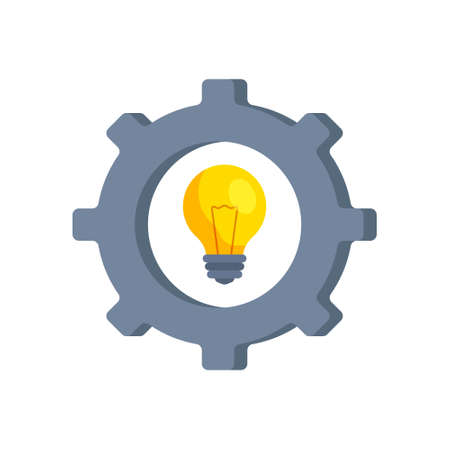 Icon idea isolated on white background. Vector illustration of pinion idea. Thoughts. Thinking. ideas.のイラスト素材