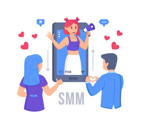 Successful marketing strategies. Vector illustration of social media marketing. Social and modern earnings.のイラスト素材