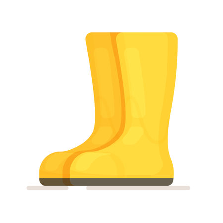 Vector illustration of vegetable garden boots. Seed planting for a good harvest. Care of plants in the garden and vegetable garden. Harvesting fruits and vegetables.のイラスト素材