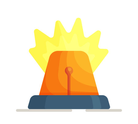 The fire alarm siren is isolated on a white background. Vector illustration of an important fixture for firefighters.のイラスト素材
