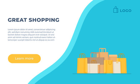 Great shopping website. Vector illustration of ordering goods from the store. online shopping. Store, product, sale.のイラスト素材