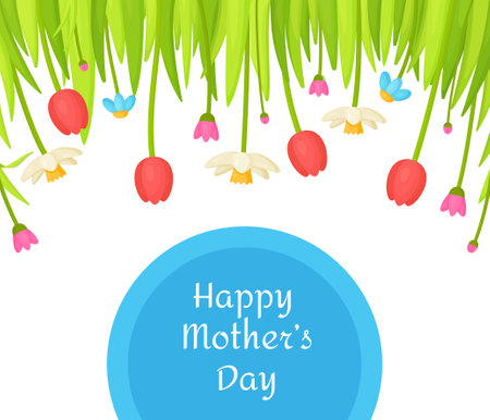 mother's day. Vector illustration of holiday greetings for women and girls. Spring is here.のイラスト素材