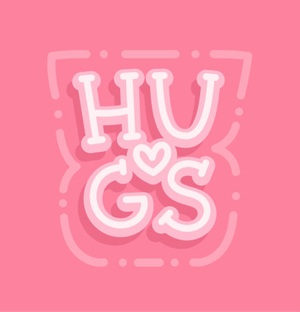 Hugs Manifestation of love. Vector illustration Embrace and love yourself symbol. Hug of family and friends.のイラスト素材
