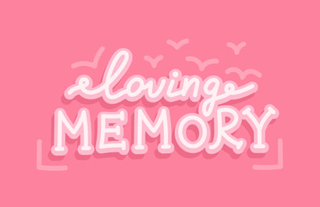 Favorite memories from life. A cover for a photo album. Vector illustration Inscription "loving memories".のイラスト素材