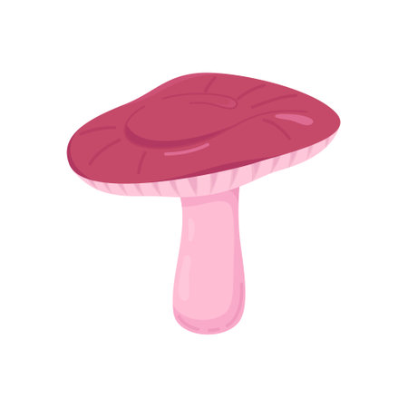 Edible mushroom flat icon. Russule mushroom. vector illustration.のイラスト素材