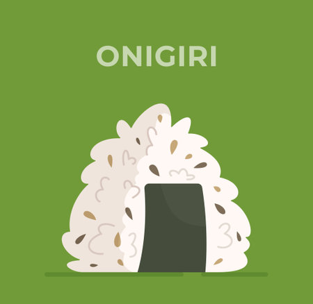 A mouthwatering original isolated on a green background. Vector illustration of a delicious Asian dish. Sushi, rolls, origins.のイラスト素材