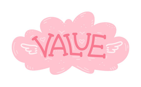 Valentine's day lettering. Hand drawn vector illustration. Value.のイラスト素材