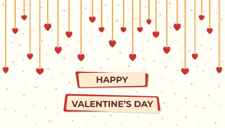 Valentine's Day banner. Vector illustration of holiday greetings. Postcard to a loved one.のイラスト素材
