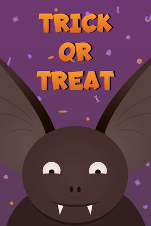 Vector illustration of a bat poster for Halloween. Sweet or nasty.のイラスト素材