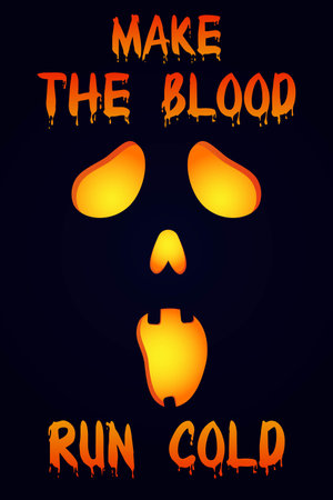 Halloween pumpkin face with text make the blood burn. Vector illustrationのイラスト素材
